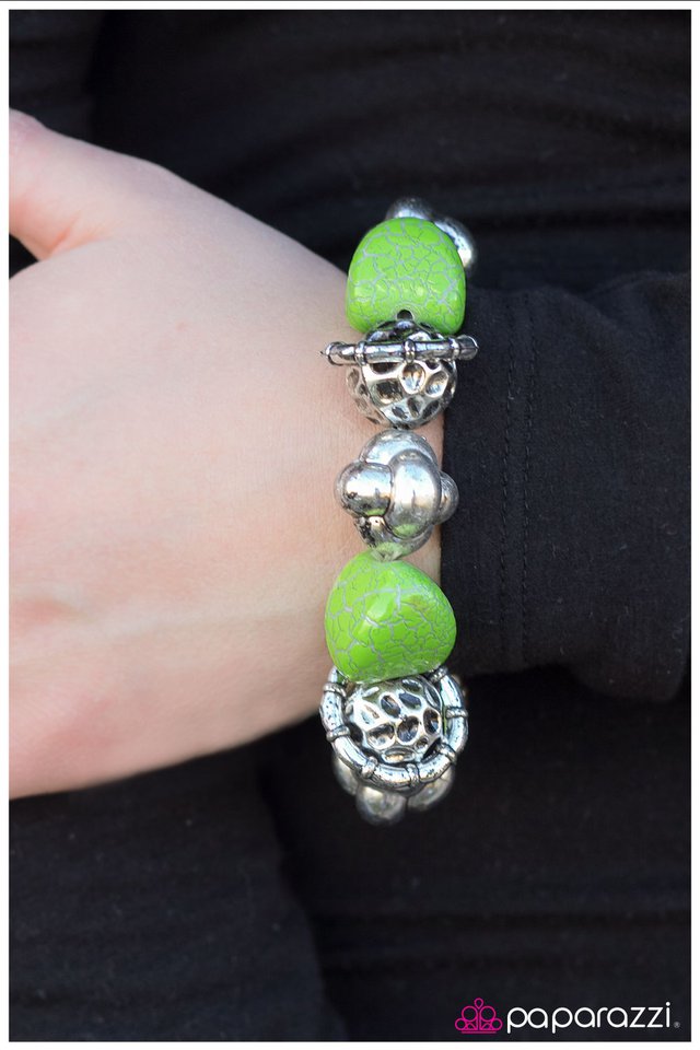 Paparazzi Bracelet ~ Touching Base - Green