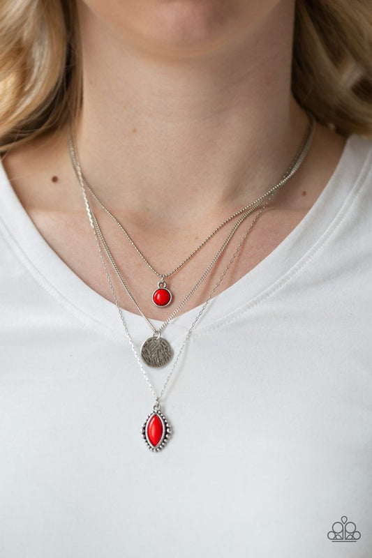 Tide Drifter - Red - Paparazzi Necklace Image