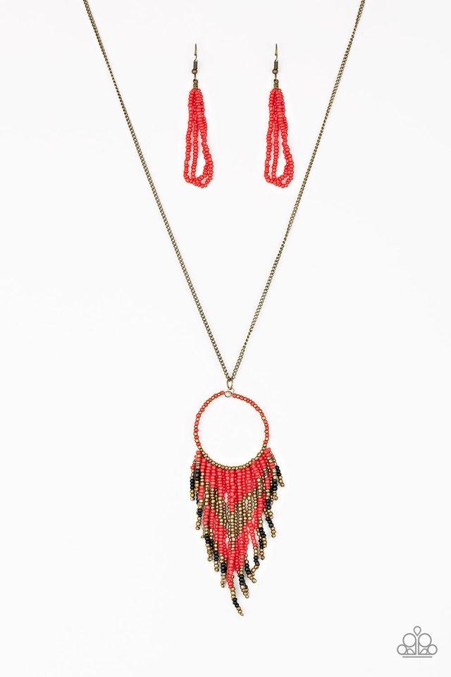 Badlands beauty store red necklace paparazzi