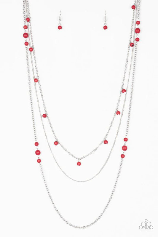 Paparazzi Necklace ~ Laying The Groundwork - Red