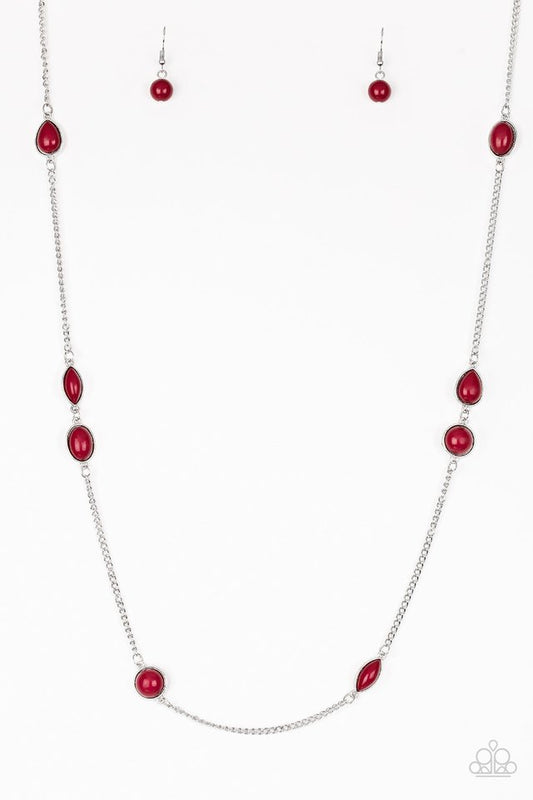 Pacific Piers - Red - Paparazzi Necklace Image