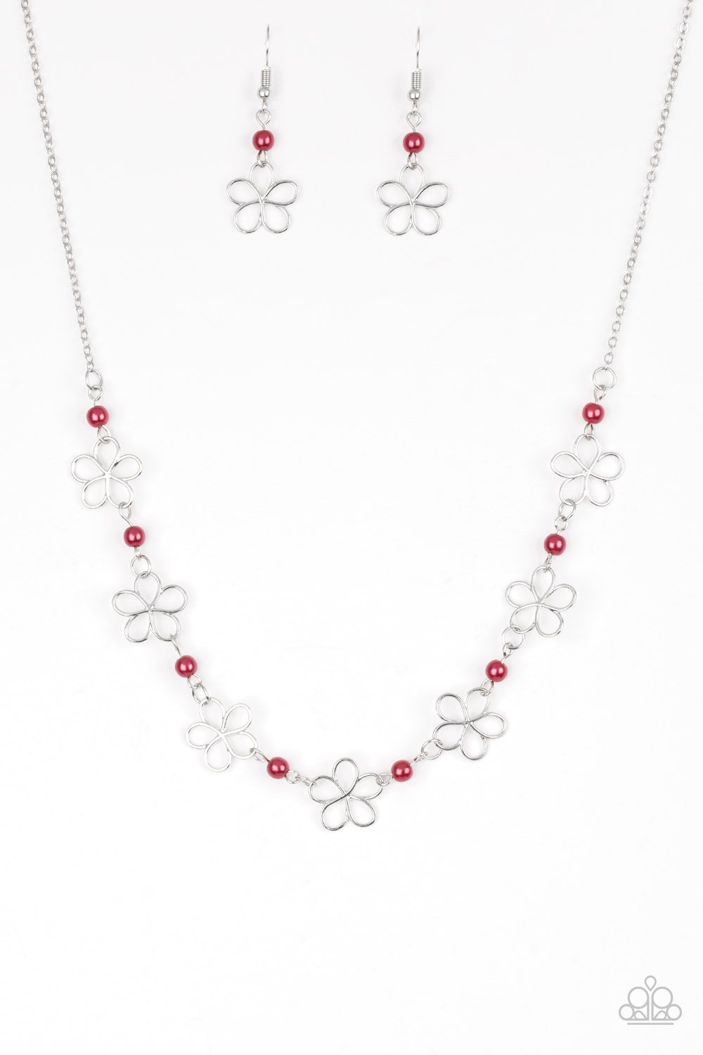 Paparazzi Necklace ~ Always Abloom - Red
