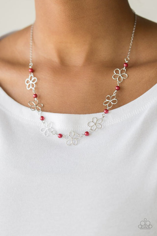 Always Abloom - Red - Paparazzi Necklace Image