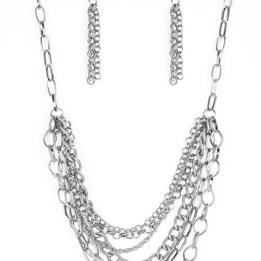 Collar Paparazzi ~ Color Bomb - Plata