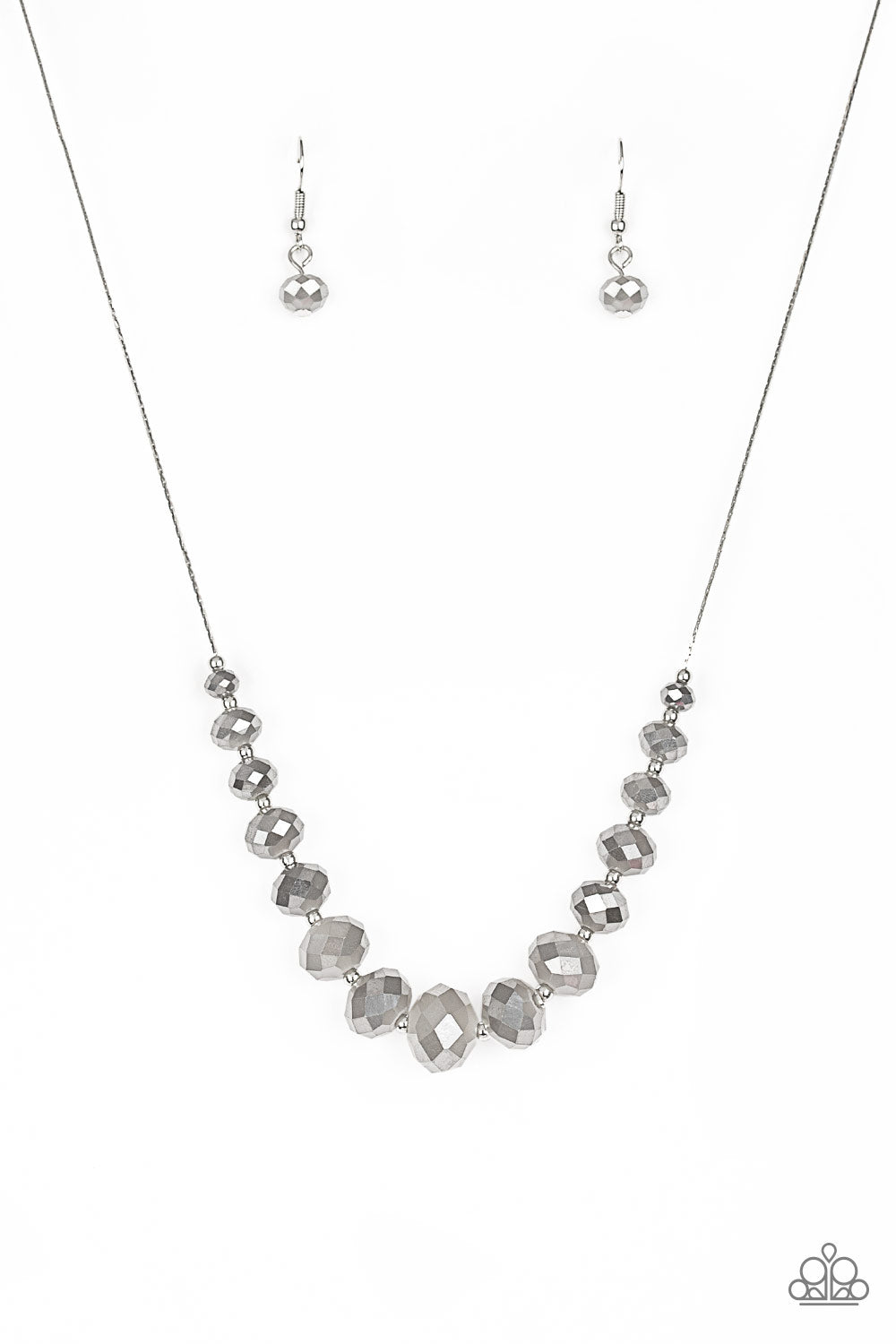 Paparazzi Necklace ~ Crystal Carriages - Silver