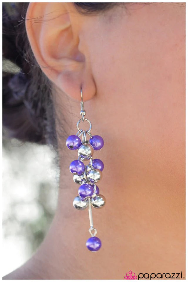 Paparazzi Earring ~ Pulling Away - Purple