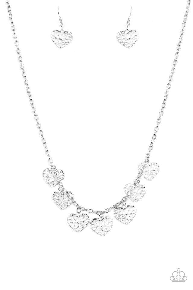 Paparazzi Necklace ~ Less Is AMOUR - Silver