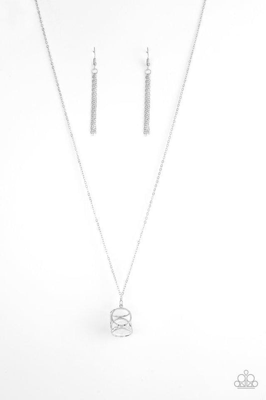 Paparazzi Necklace ~ Pandoras Box - White