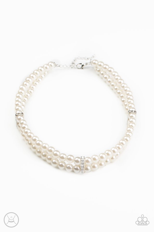 Paparazzi Necklace ~ Put On Your Party Dress - White Paparazzi Necklace ~ Put On Your Party Dress - White
