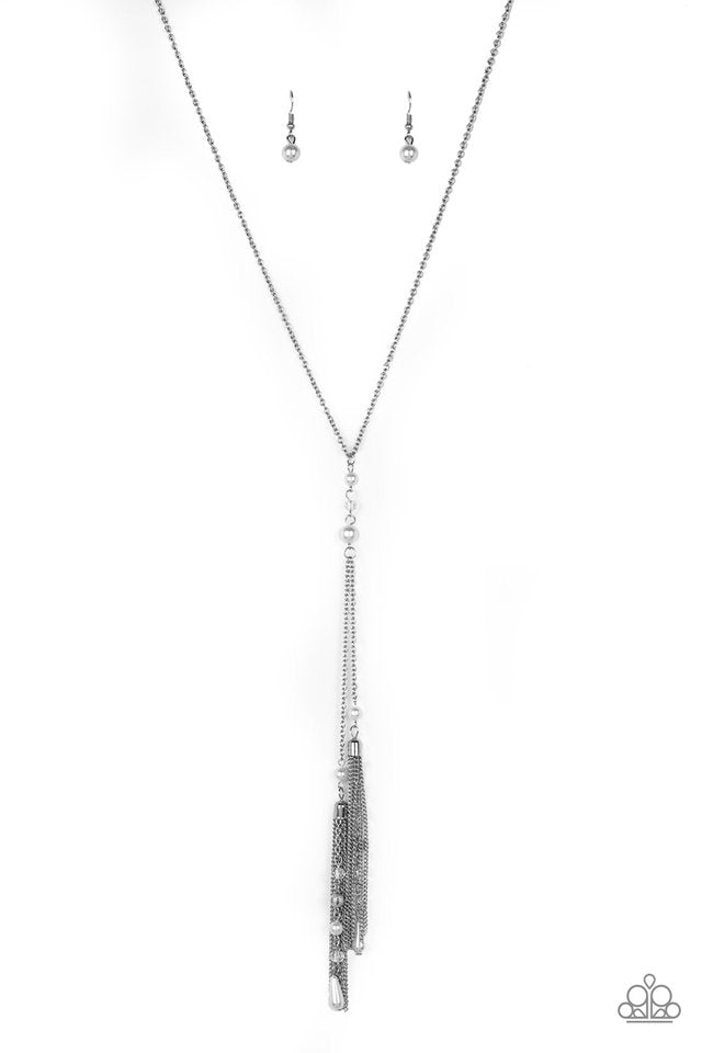 Timeless Tassels - White - Paparazzi Necklace Image