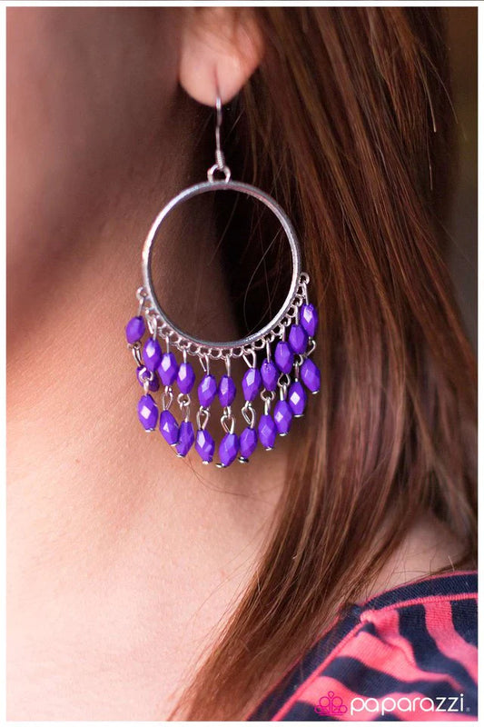 Paparazzi Earring ~ Sporadic Sprinkles - Purple