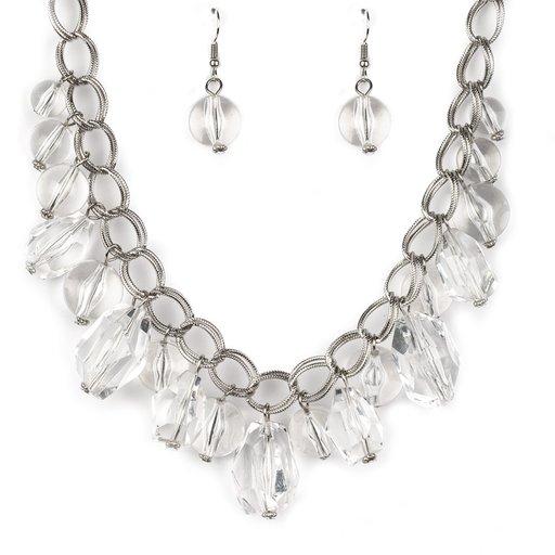 Paparazzi Necklace ~ Gorgeously Globetrotter - White