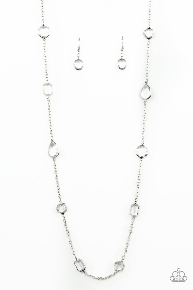 Glassy Glamorous - White - Paparazzi Necklace Image