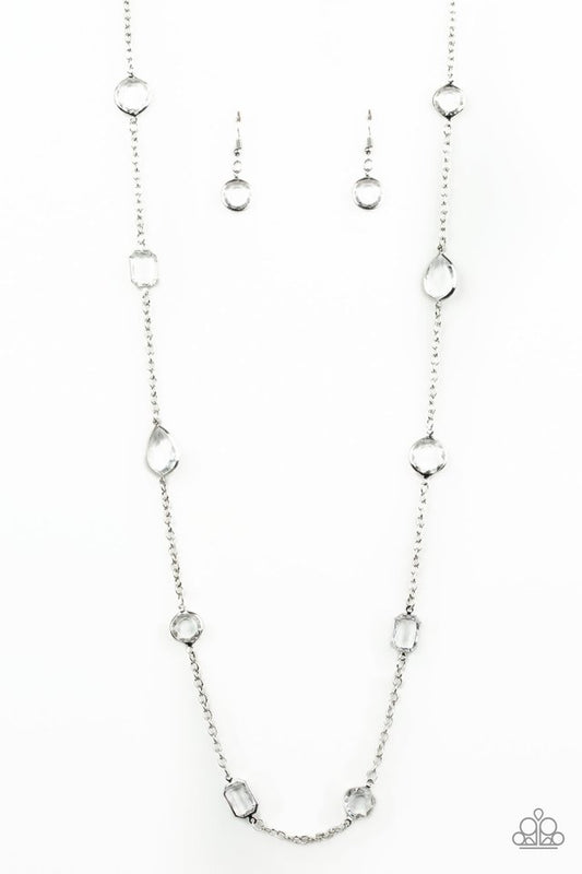 Glassy Glamorous - White - Paparazzi Necklace Image