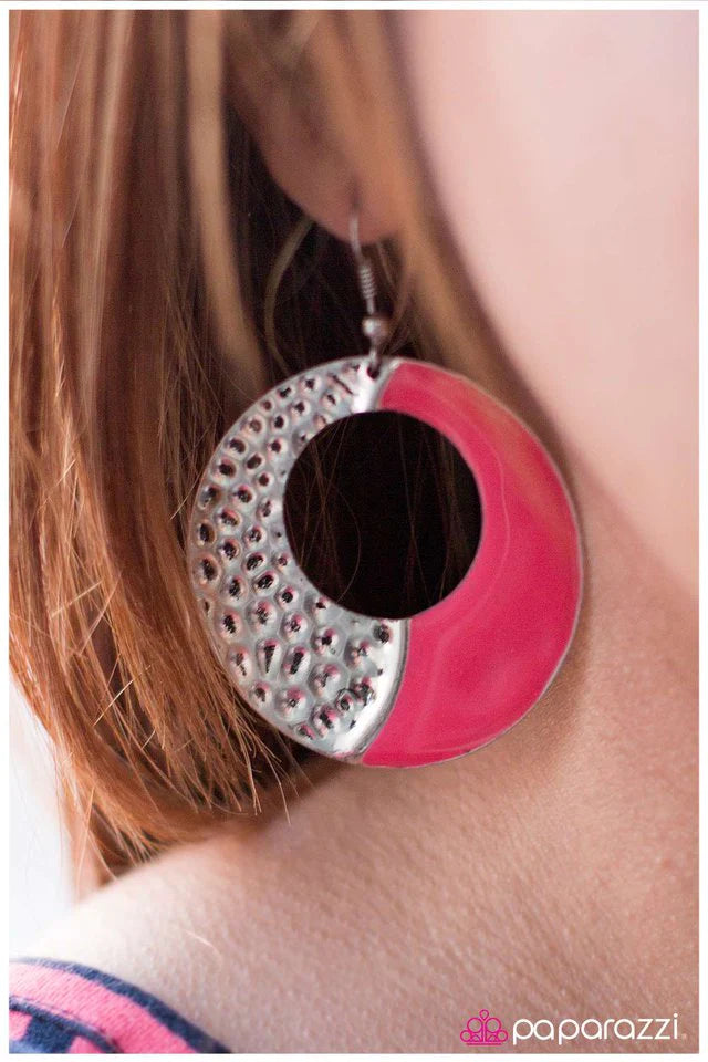 Paparazzi Earring ~ Divide and Conquer - Pink