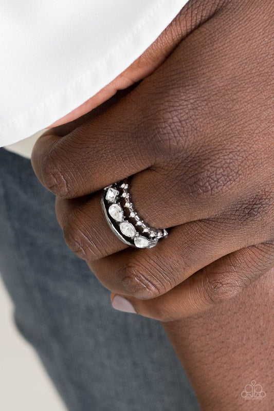 Backstage Sparkle - Black - Paparazzi Ring Image