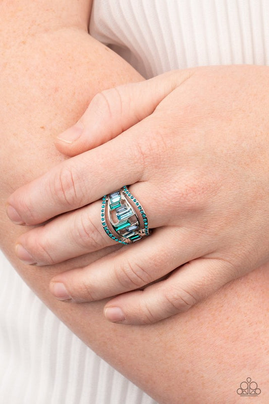 Treasure Chest Charm - Blue - Paparazzi Ring Image