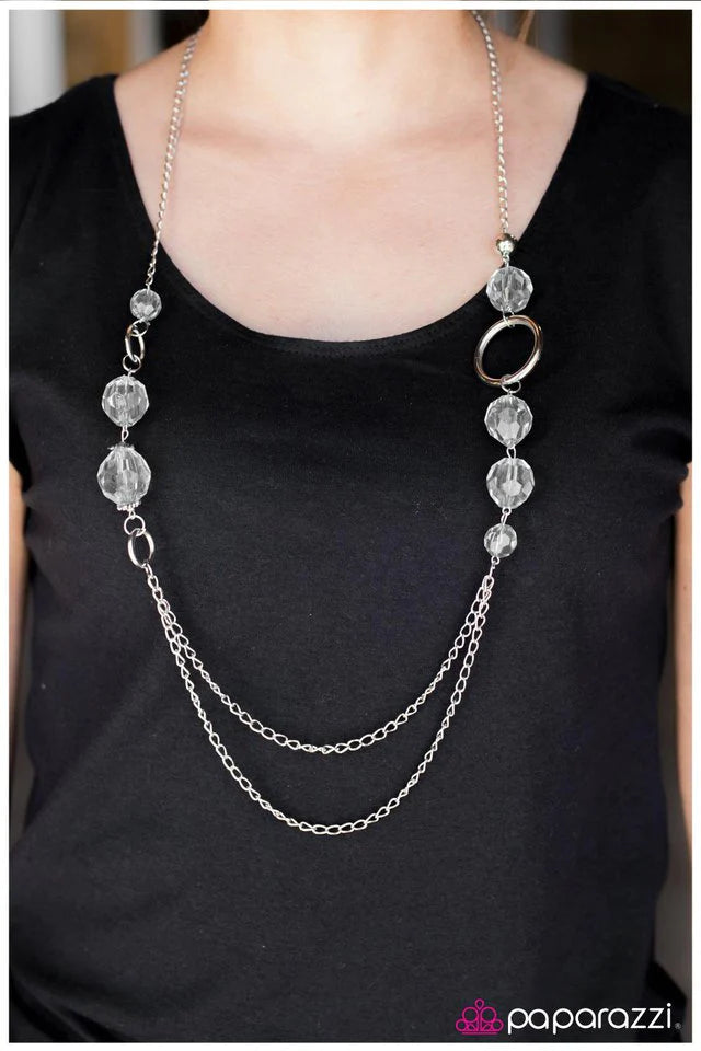 Paparazzi Necklace ~ Crystal Clear - White