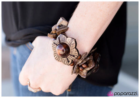 Paparazzi Bracelet ~ Its All WOOD - Brown