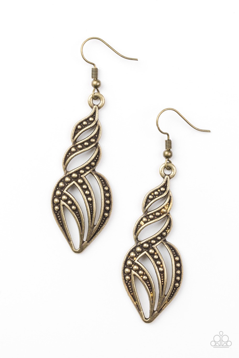 Paparazzi Earring ~ Wheres The Fire? - Brass