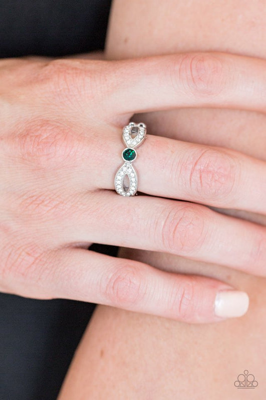 Extra Side Of Elegance - Green - Paparazzi Ring Image