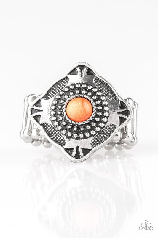 Anillo Paparazzi ~ Moda Four Corners - Naranja