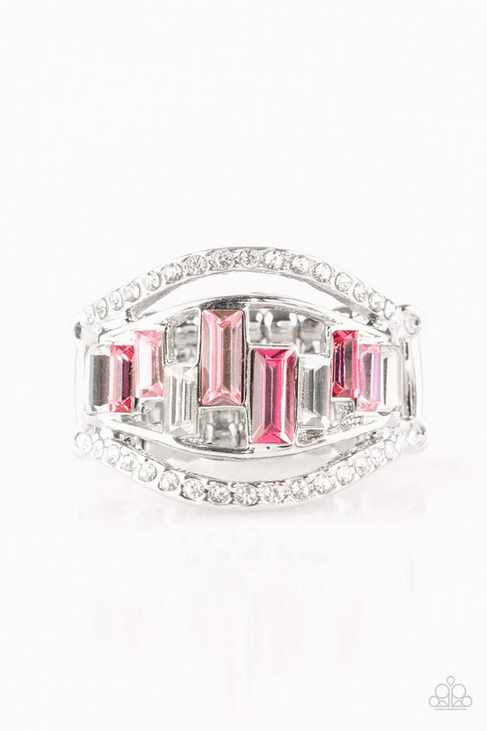 Anillo Paparazzi ~ Charm de cofre del tesoro - Rosa