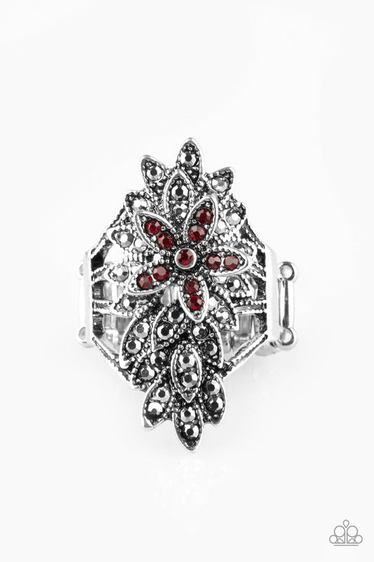 Paparazzi Ring ~ Formal Floral - Red