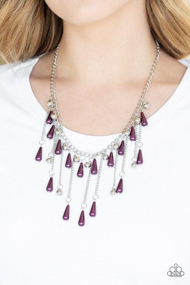 Paparazzi Necklace ~ Fleur de Fringe - Purple