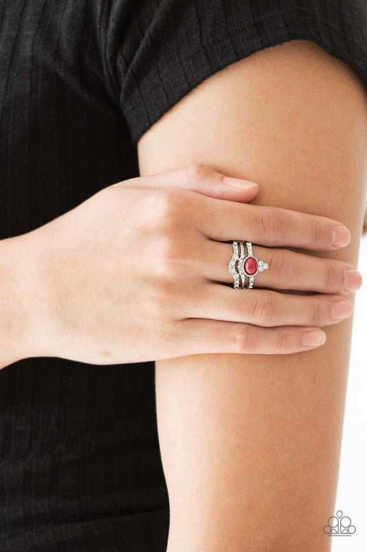 Timeless Tiaras - Red - Paparazzi Ring Image