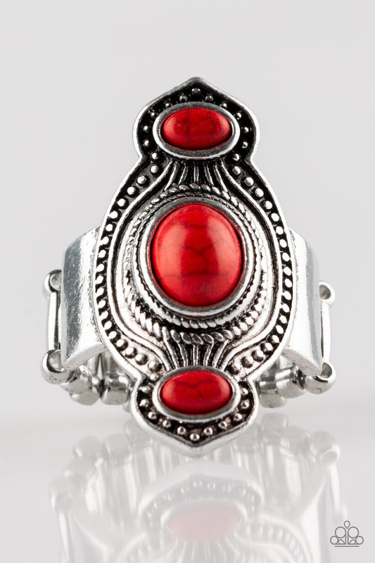 Dune Drifter - Red - Paparazzi Ring Image