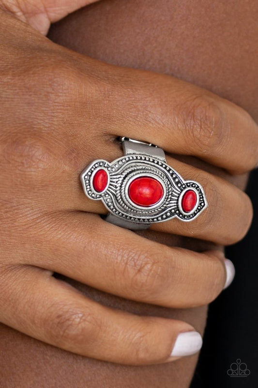 Dune Drifter - Red - Paparazzi Ring Image