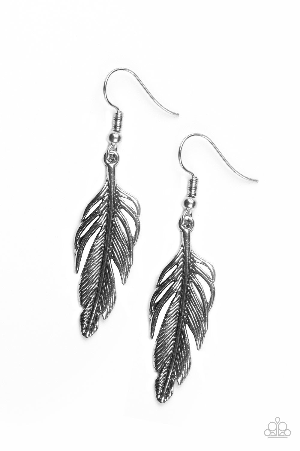 Paparazzi Earring ~ Gleaming Glider - Silver