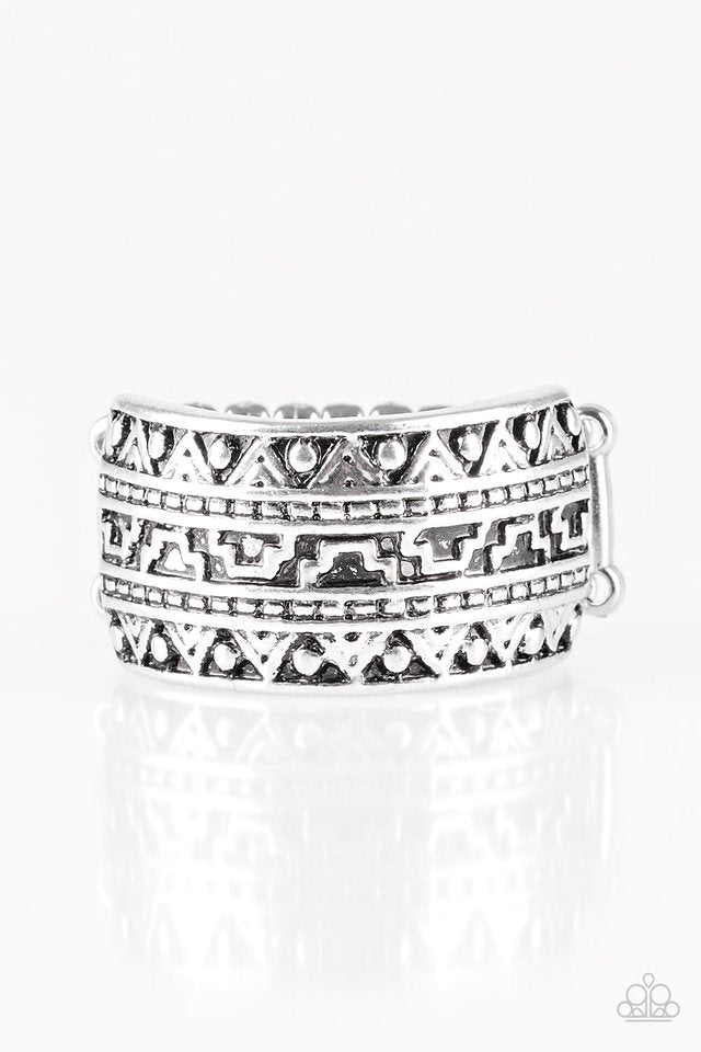 Textile Triumph - Silver - Paparazzi Ring Image