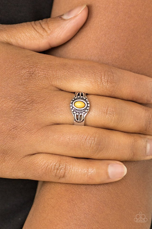 Right On TREK - Yellow - Paparazzi Ring Image