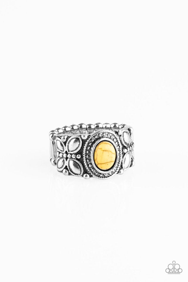 Butterfly Belle - Yellow - Paparazzi Ring Image