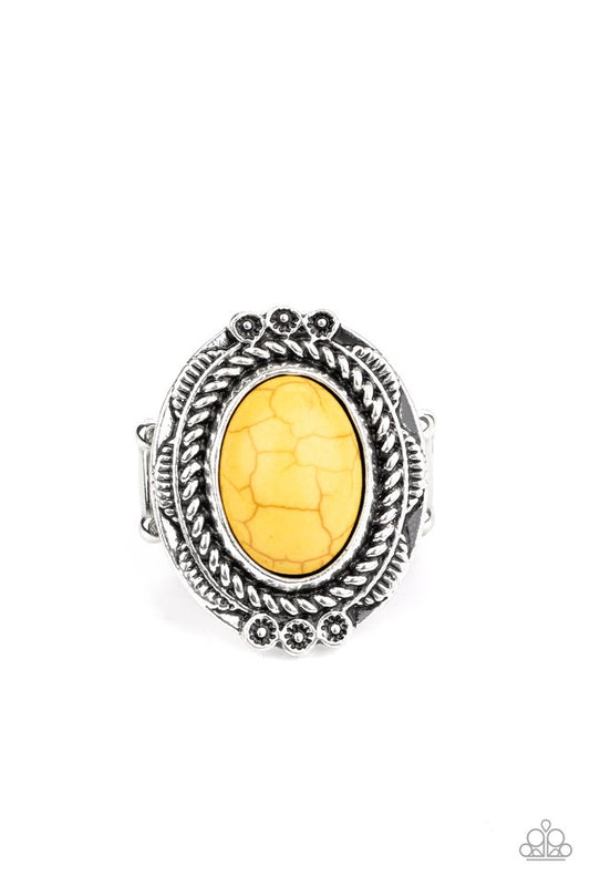 Tumblin Tumbleweeds - Yellow - Paparazzi Ring Image