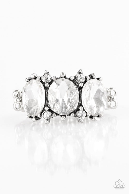 Paparazzi Ring ~ Straighten Your Crown - White