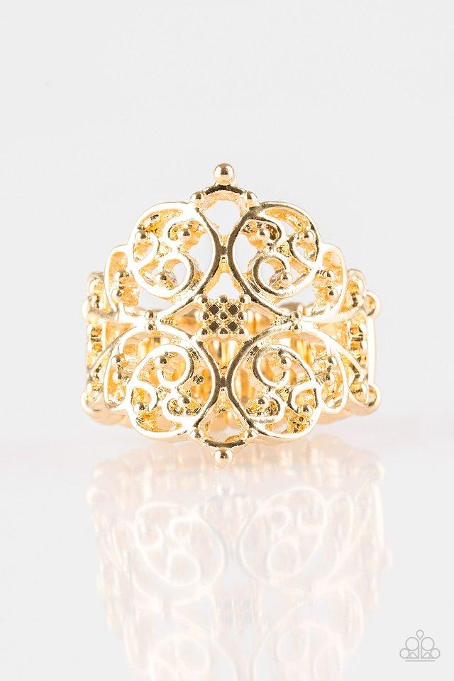 Anillo Paparazzi ~ Victorian Valor - Oro