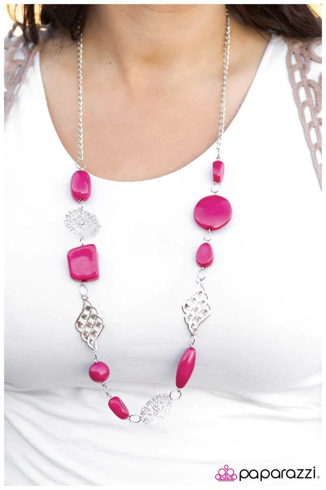 Paparazzi Necklace ~ Let Me Elaborate - Pink