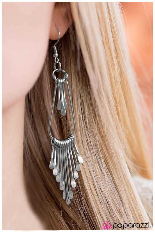 Paparazzi Earring ~ Ready OAR Not - Silver