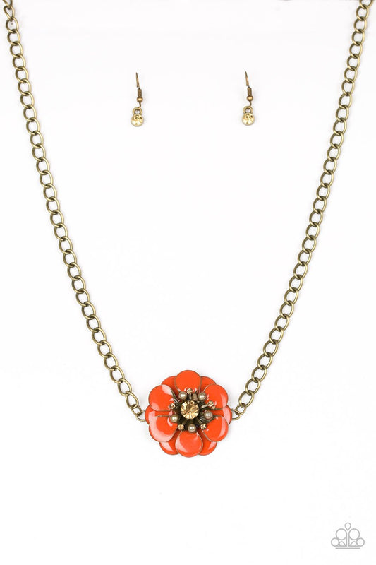 Paparazzi Necklace ~ Hibiscus Hula - Orange