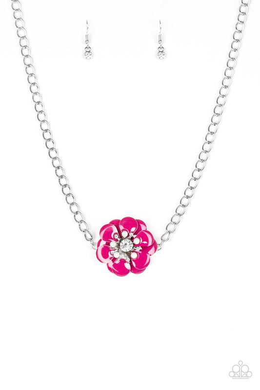Paparazzi Necklace ~ Hibiscus Hula - Pink