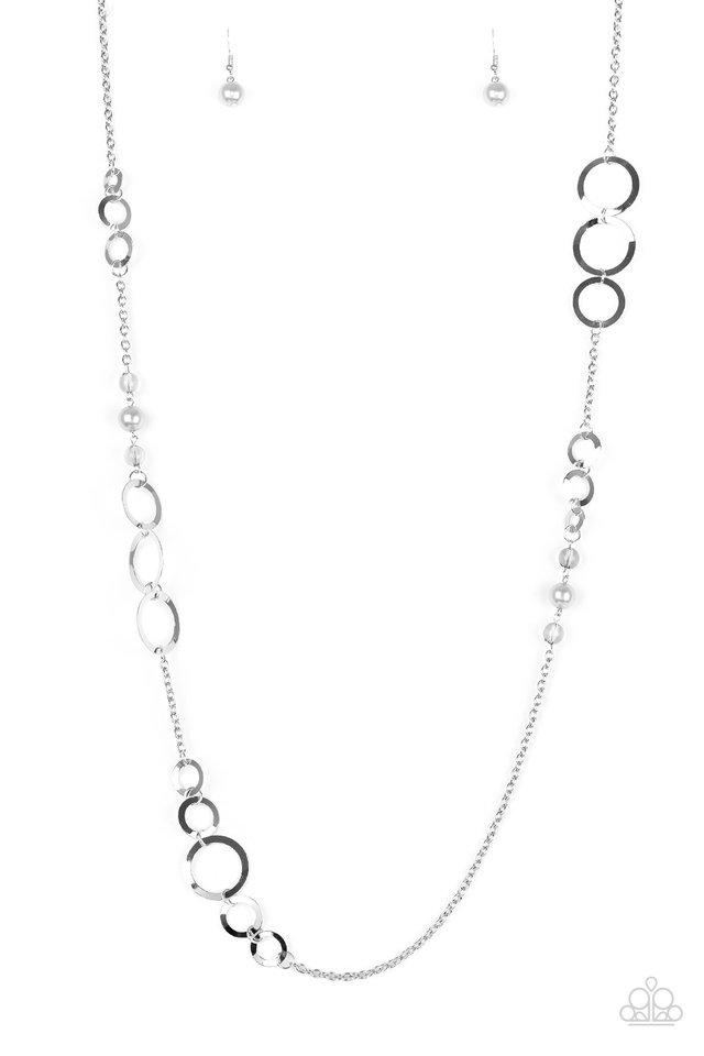 Paparazzi Necklace ~ The GLOW-est Of The GLOW - Silver