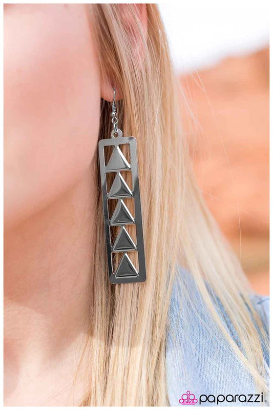 Paparazzi Earring ~ A Pointed Question - Silver