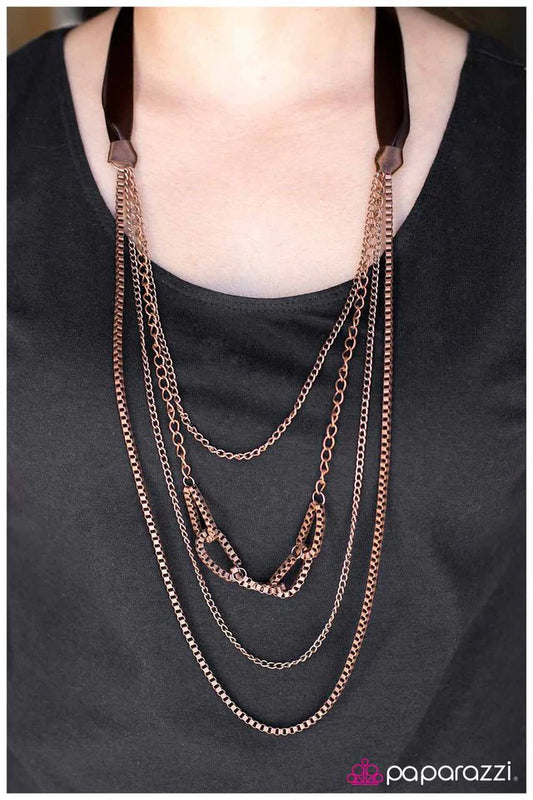 Paparazzi Necklace ~ Delicately Dangerous - Copper