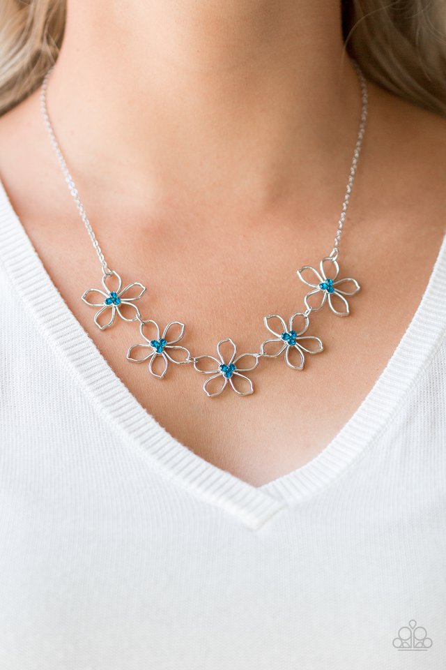 Hoppin Hibiscus - Blue - Paparazzi Necklace Image