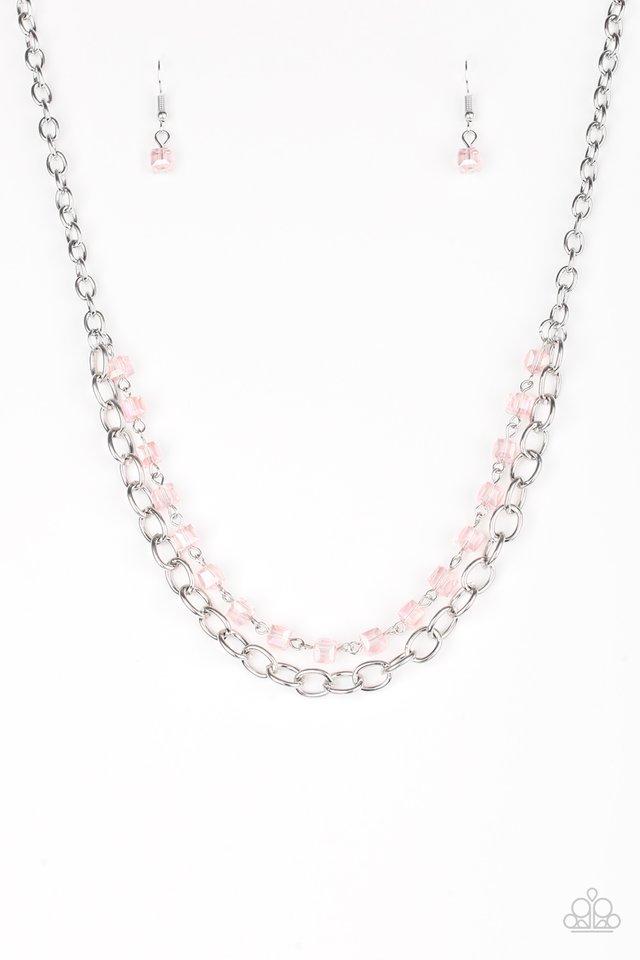 Paparazzi Necklace ~ Block Party Princess - Pink