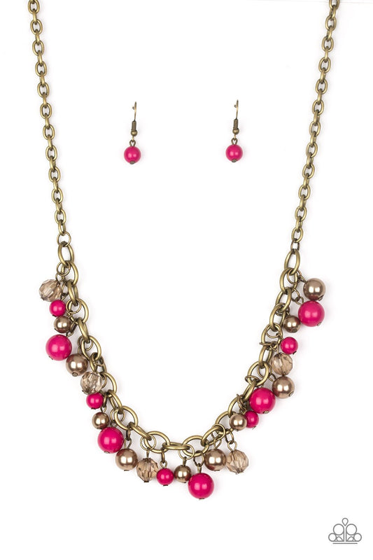 Paparazzi Necklace ~ The GRIT Crowd - Pink