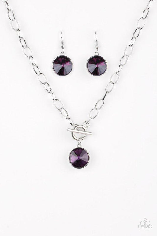 Paparazzi Necklace ~ She Sparkles On - Purple